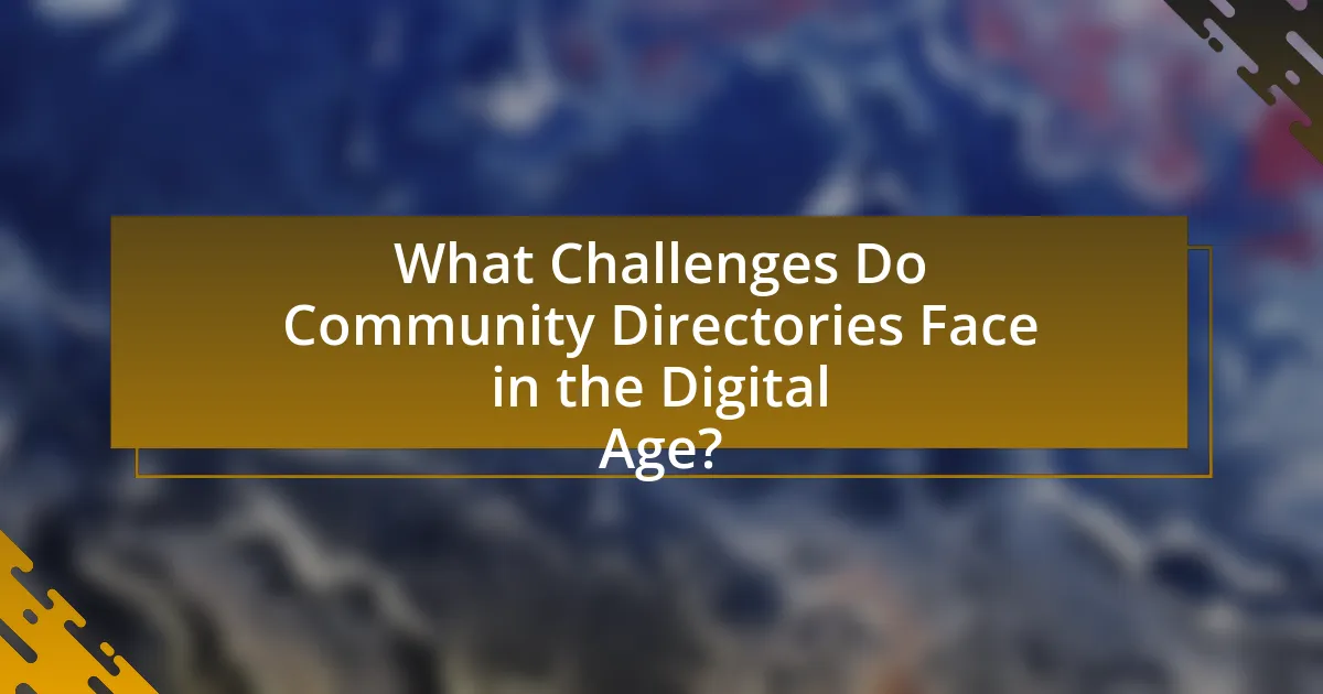What Challenges Do Community Directories Face in the Digital Age?