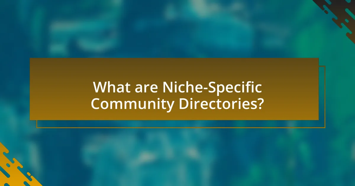 What are Niche-Specific Community Directories?